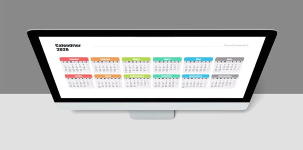 Calendrier prévisionnel 2020 Powerpoint à télécharger – Image 3