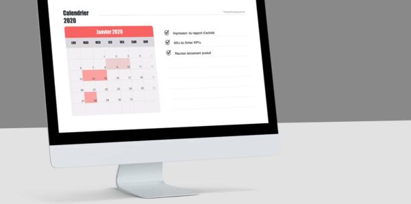 Calendrier prévisionnel 2020 Powerpoint à télécharger – Image 4